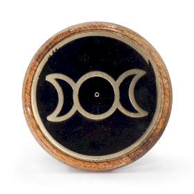 Oro y negro sobre madera de mango - Triple Luna
