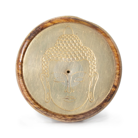 Oro sobre madera de mango - Cabeza de Buda