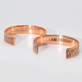 Pulseras de Cobre Macizo con Grabados de Afirmaciones (surtidas)