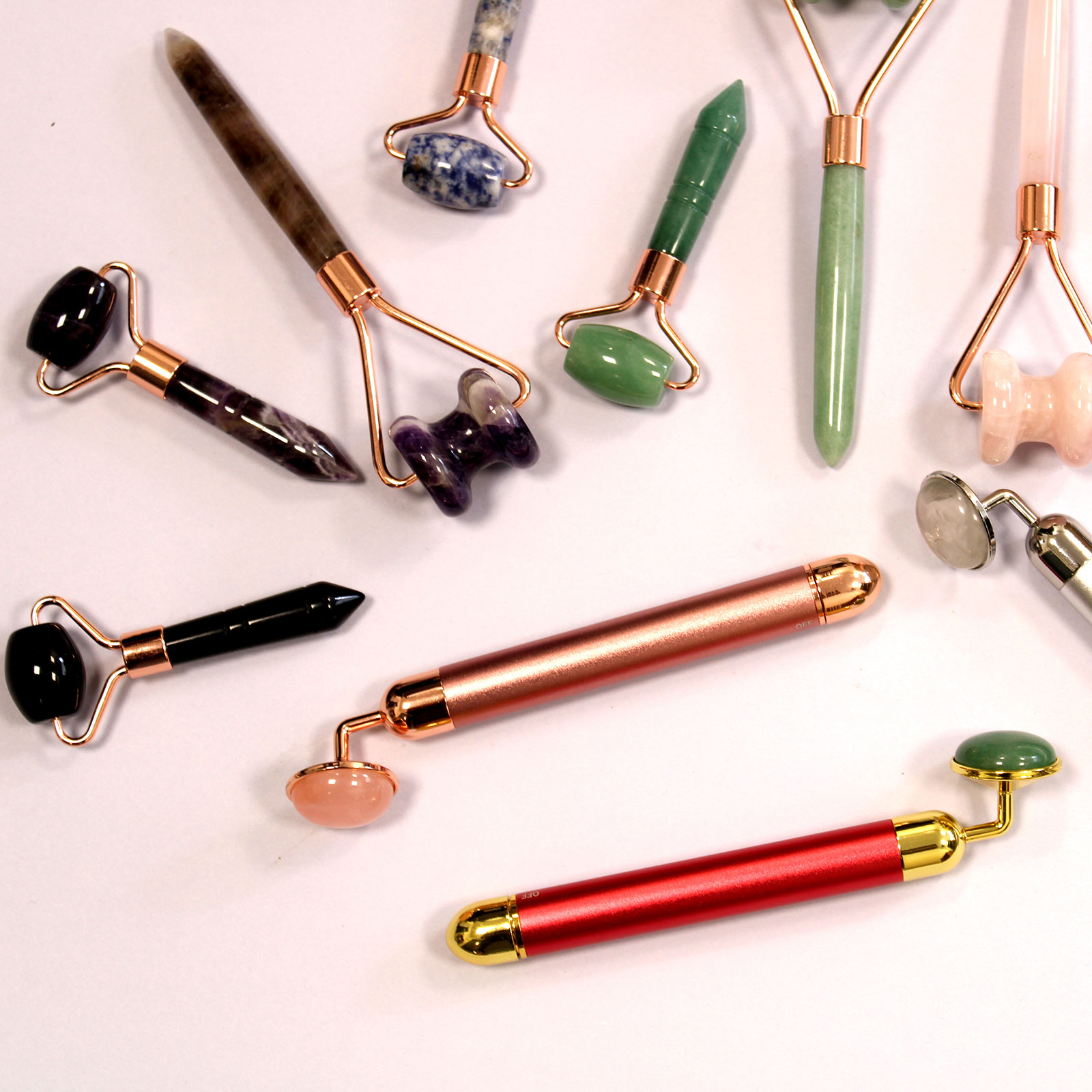 AW Dropshipping proveedor Rodillo de Piedra Preciosas, microcirculación, relajación, masajes, Jade, Cuarzo, Sodalita, Amatista