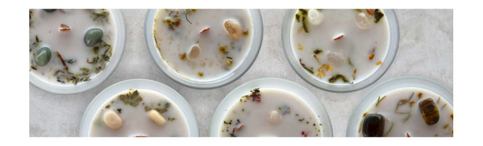 Velas Perfumadas con Piedras Preciosas
