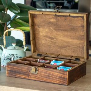 Cajas de Té Talladas en Madera de Mango