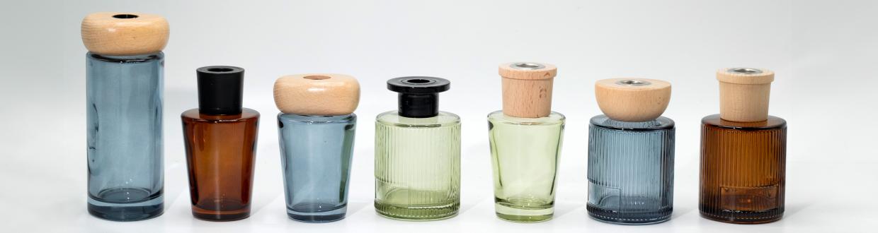 Proveedor Dropship de botes de vidrio de colores para difusores aromaticos