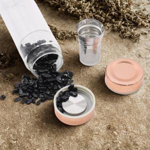 Botella de cristal para té con cuarzo rosa para impulsar tus ventas online 
