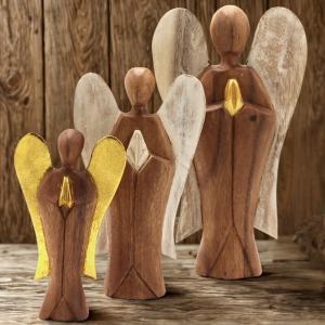 Angeles de madera hati hati elaborados en indonesia para diferenciarte de la competencia